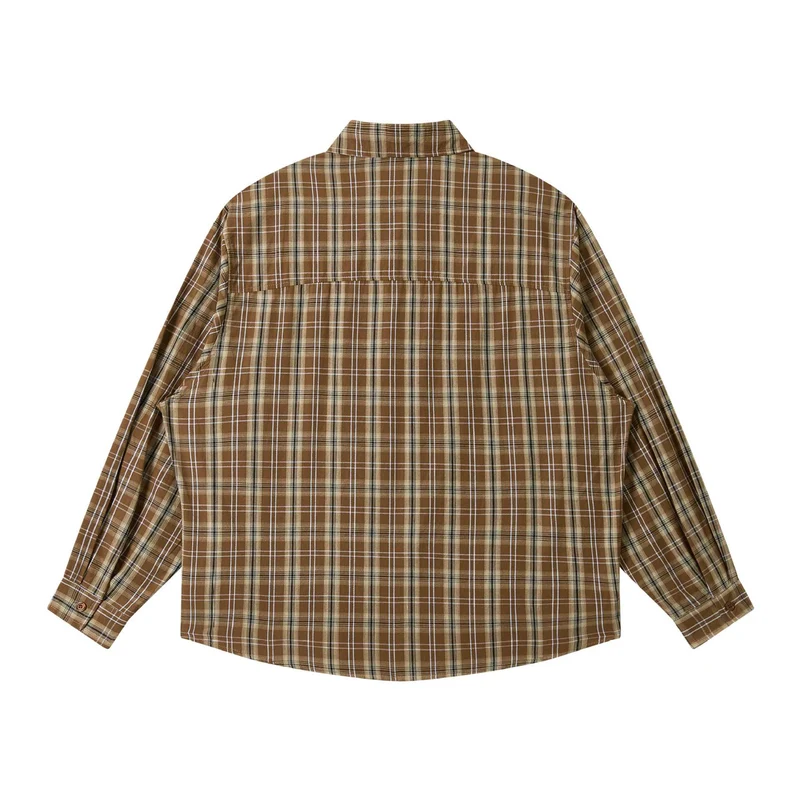 Herren Lockeres Karo-Workshirt aus Baumwollmischung mit aufgesetzter Brusttasche Nord Taschen
