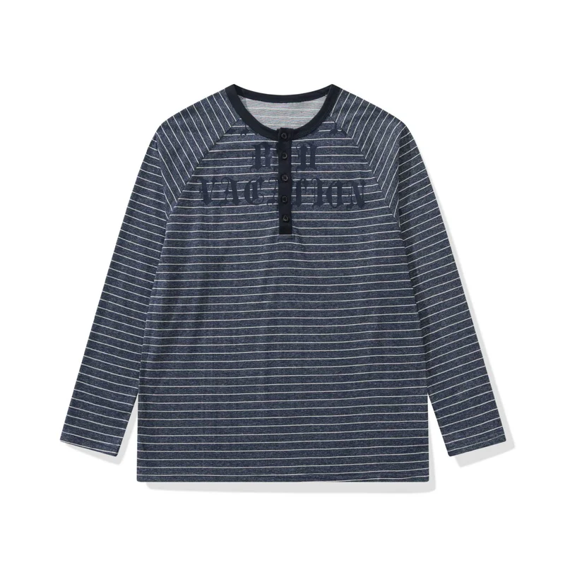 Herren Longsleeve-Henley mit Raglanärmeln und Knopfleiste Nord Taschen