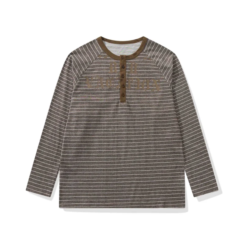 Herren Longsleeve-Henley mit Raglanärmeln und Knopfleiste Nord Taschen