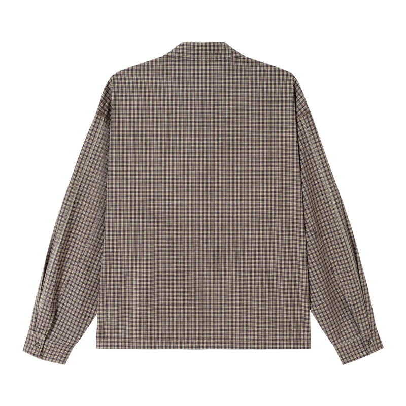 Herren Longsleeve-Polohemd mit Karoärmeln und Kontrastpanel Nord Taschen
