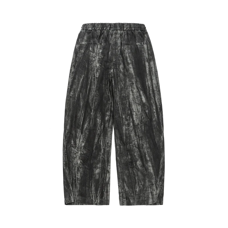 Herren Asymmetrische Haremshose mit Faltenlagen und Kordelzug Nord Taschen