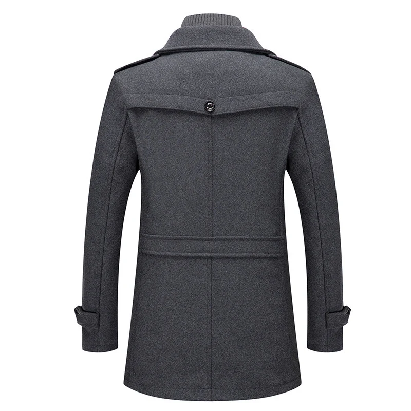 Herren Wollmix-Übermantel mit herausnehmbarer gesteppter Innenjacke Nord Taschen