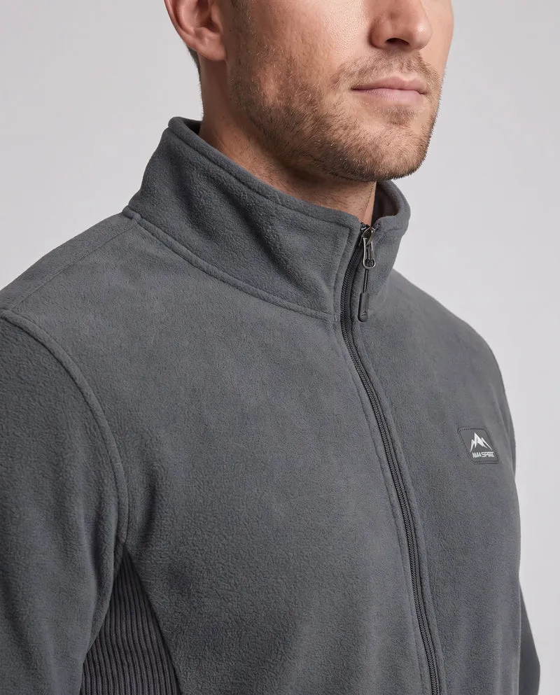 Herren isolierender Fleece Trainingsanzug mit Stehkragen, durchgehendem Reißverschluss und schmal zulaufenden Jogginghosen Nord Taschen