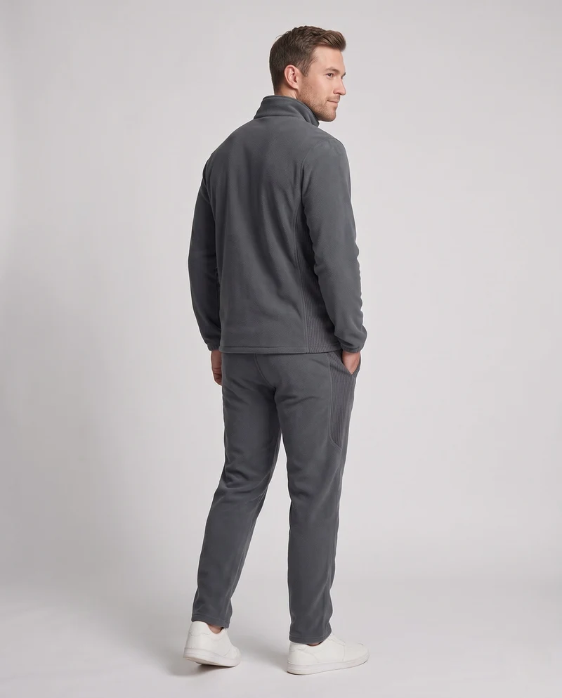 Herren isolierender Fleece Trainingsanzug mit Stehkragen, durchgehendem Reißverschluss und schmal zulaufenden Jogginghosen Nord Taschen