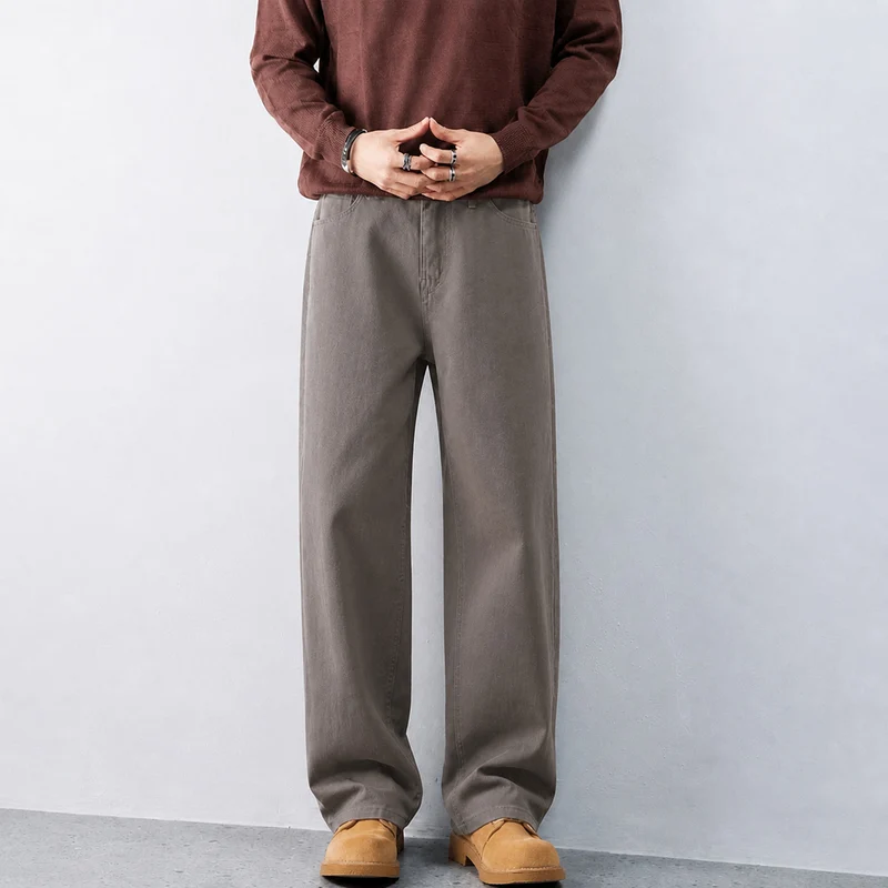 Herren Weite Baumwoll-Jeans mit hohem Bund und Five-Pocket-Design Nord Taschen