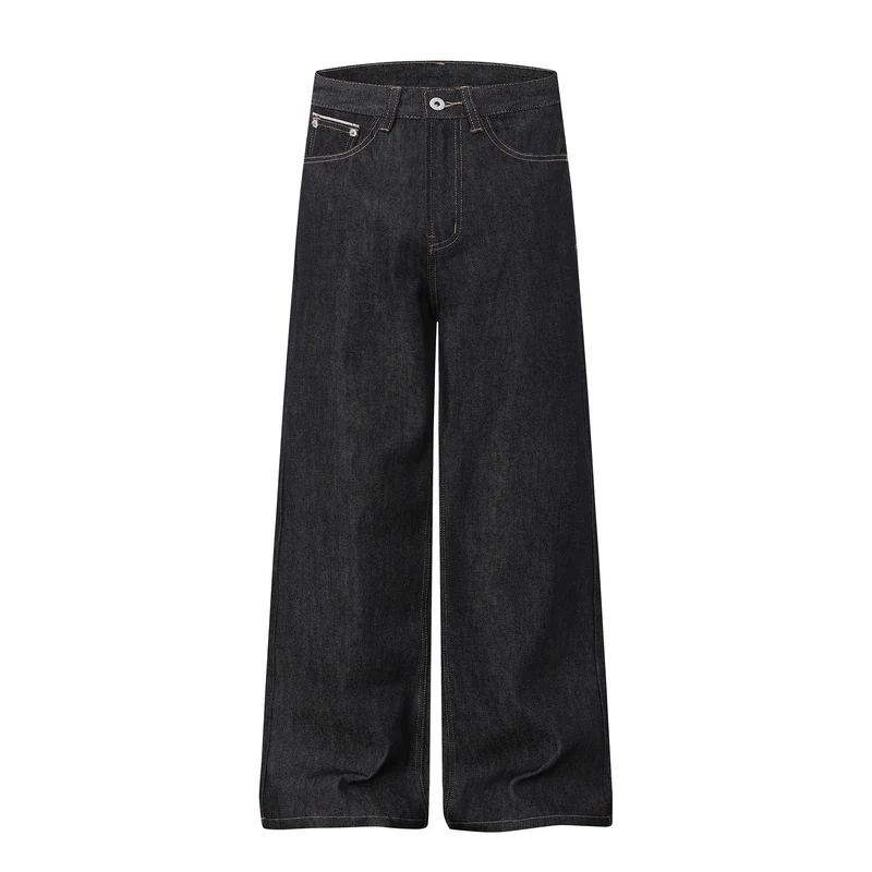 Damen Weite Cropped-Denim Culotte mit hoher Taille und klassischem Taschen-Detail Nord Taschen