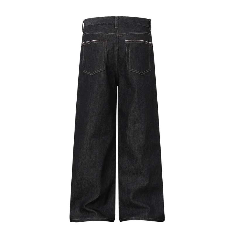 Damen Weite Cropped-Denim Culotte mit hoher Taille und klassischem Taschen-Detail Nord Taschen