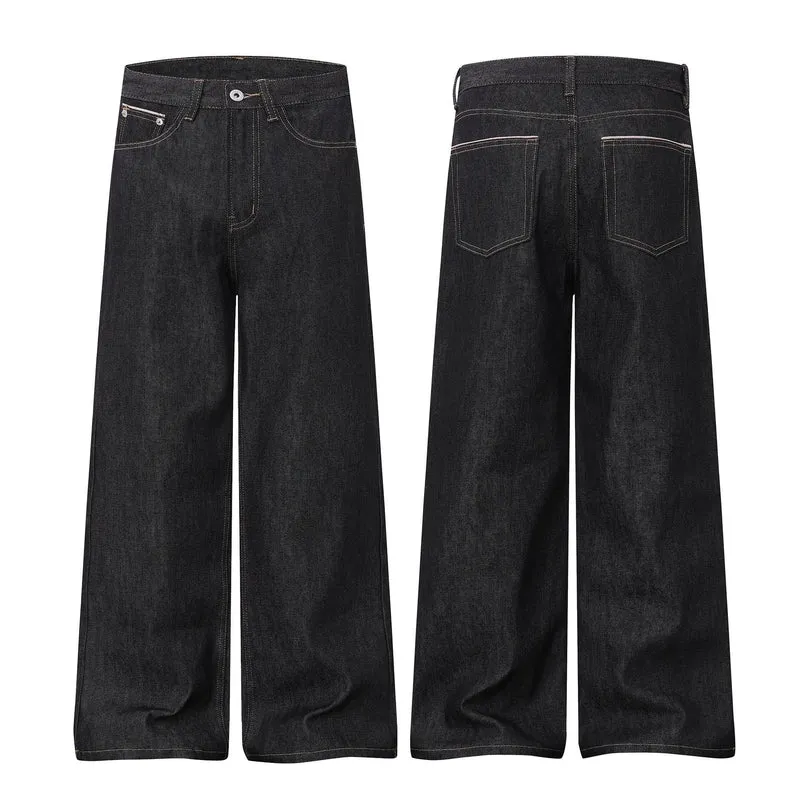 Damen Weite Cropped-Denim Culotte mit hoher Taille und klassischem Taschen-Detail Nord Taschen