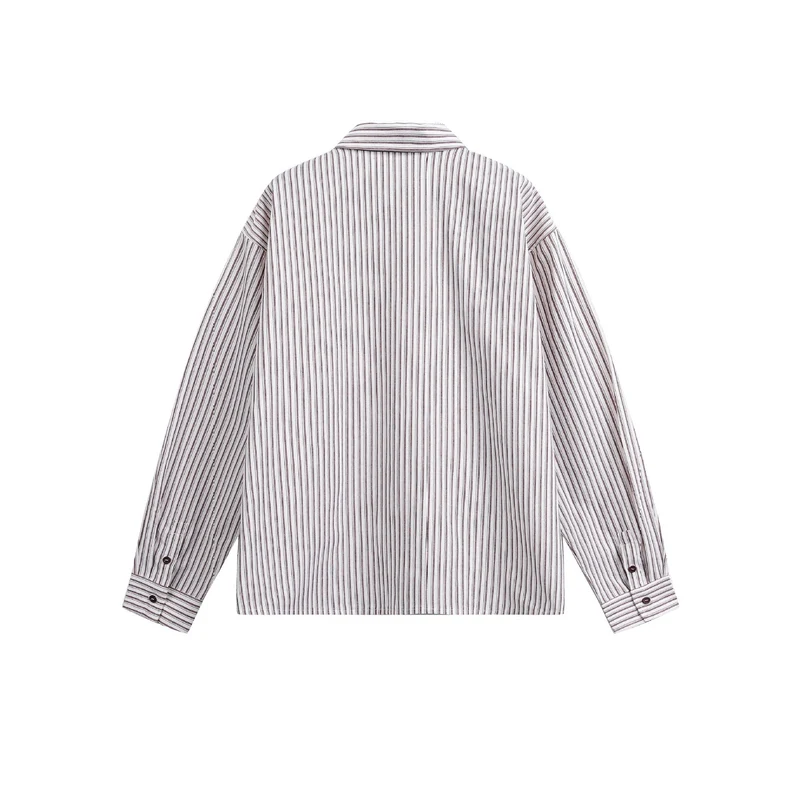 Herren Gestreiftes Overshirt mit Zwei‑Wege‑Reißverschluss und Brusttasche Nord Taschen