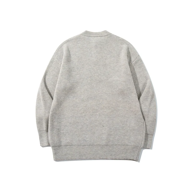 Herren Grobstrick-Henleypullover mit halber Knopfleiste und Rippbündchen Nord Taschen