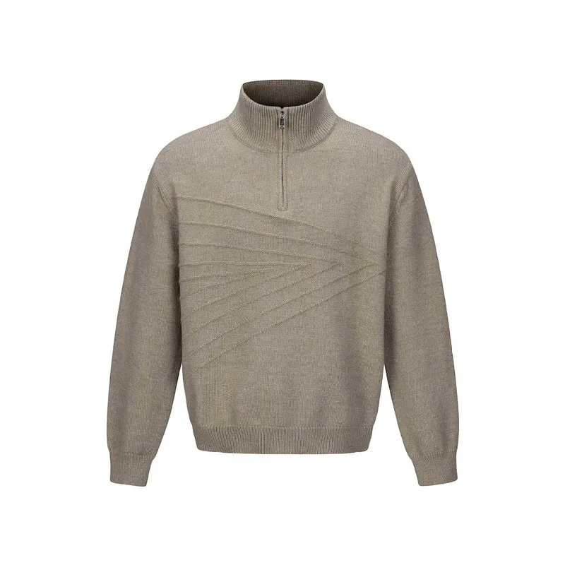 Herren Halbzip-Strickpullover mit Rippenkragen Nord Taschen