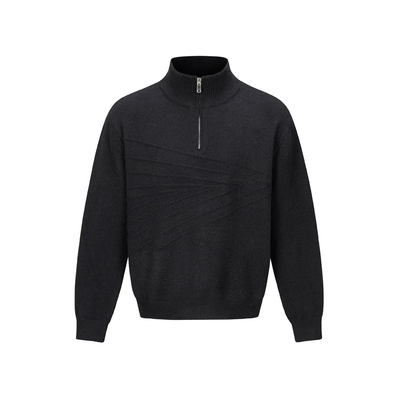 Herren Halbzip-Strickpullover mit Rippenkragen Nord Taschen