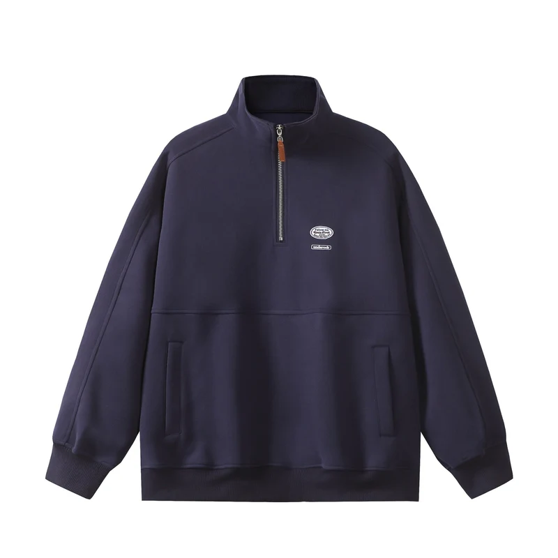 Herren Halbzip-Sweatshirt mit Stehkragen, Kängurutasche und Relaxed-Schnitt Nord Taschen