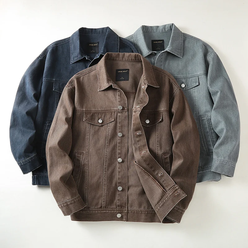 Herren Jeansjacke mit klassischem Schnitt und leichtem Vintage-Wash Nord Taschen