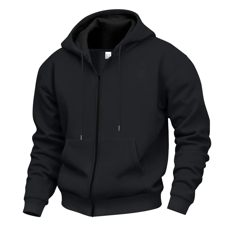 Herren Premium Kapuzenjacke mit durchgehendem Reißverschluss und weichem Fleece-Futter - Vittorelli