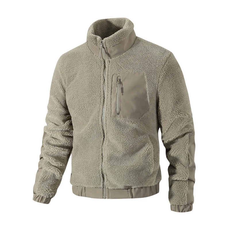 Herren Gemütliche Fleecejacke mit Stehkragen Nord Taschen