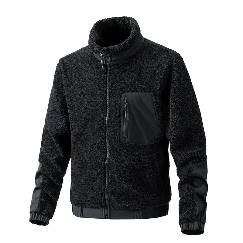 Herren Gemütliche Fleecejacke mit Stehkragen Nord Taschen