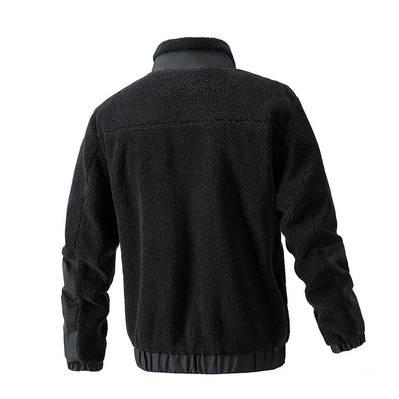 Herren Gemütliche Fleecejacke mit Stehkragen Nord Taschen