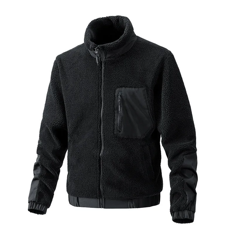 Herren Gemütliche Fleecejacke mit Stehkragen Nord Taschen