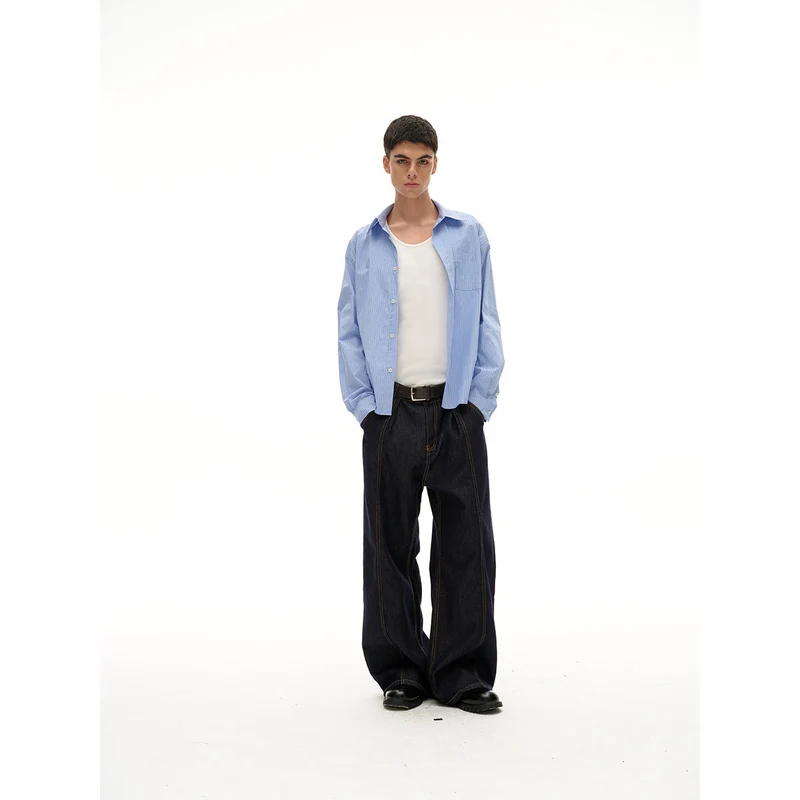 Damen Oversize Hemdbluse im Boxy-Schnitt mit Brusttasche Nord Taschen