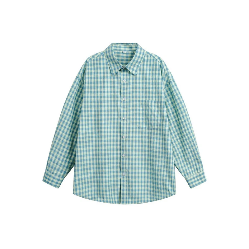 Damen Oversize‑Hemdbluse im Gingham‑Karo mit Brusttasche Nord Taschen