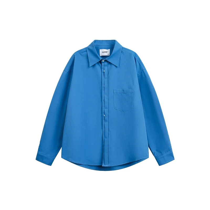 Damen Oversize‑Hemdbluse mit Brusttasche und verdeckter Knopfleiste Nord Taschen