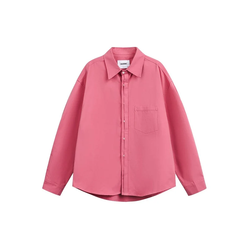 Damen Oversize‑Hemdbluse mit Brusttasche und verdeckter Knopfleiste Nord Taschen