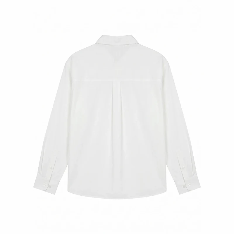 Damen Oversize-Hemdbluse mit feinen Stickapplikationen und verlängertem Saum Nord Taschen