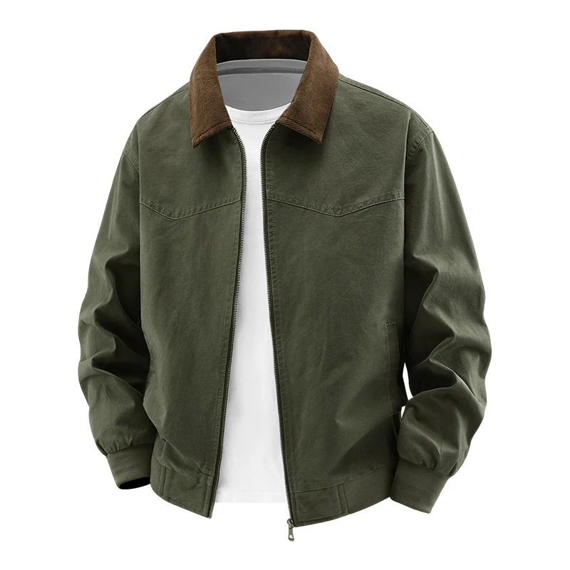Herren Stilvolle Bomberjacke mit Cordkragen Nord Taschen