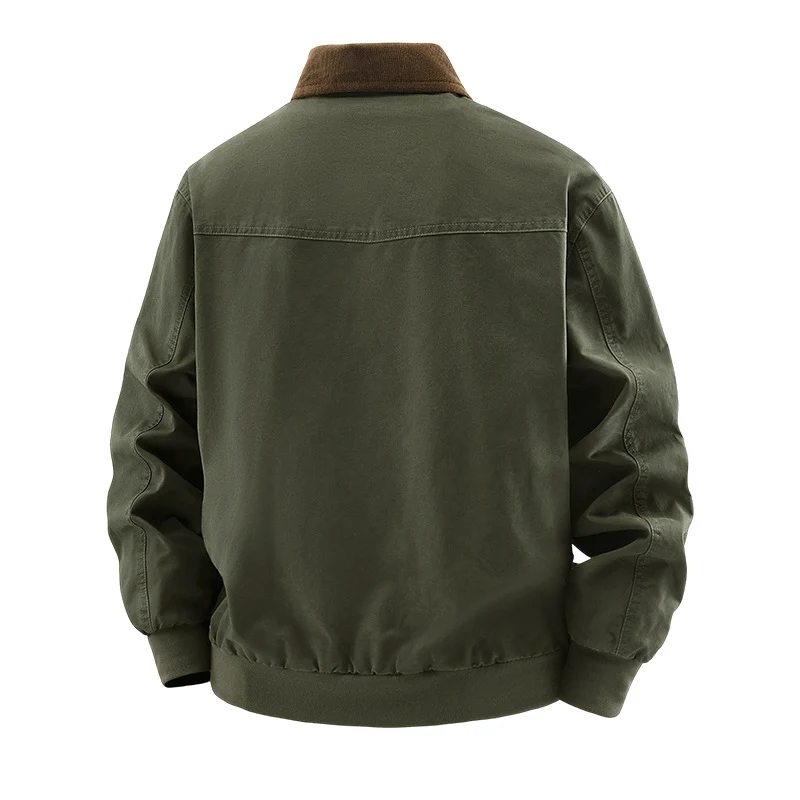 Herren Stilvolle Bomberjacke mit Cordkragen Nord Taschen