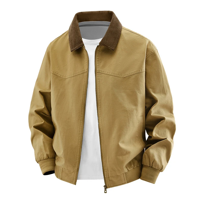 Herren Stilvolle Bomberjacke mit Cordkragen Nord Taschen