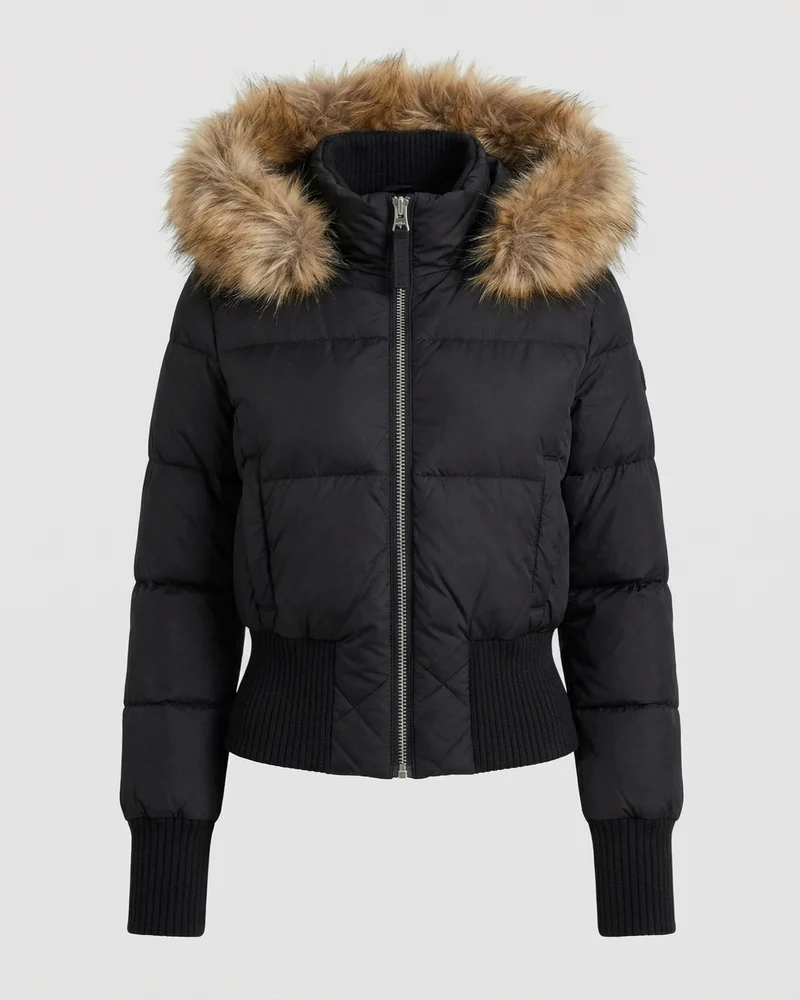 Cropped Gefütterte Winterjacke