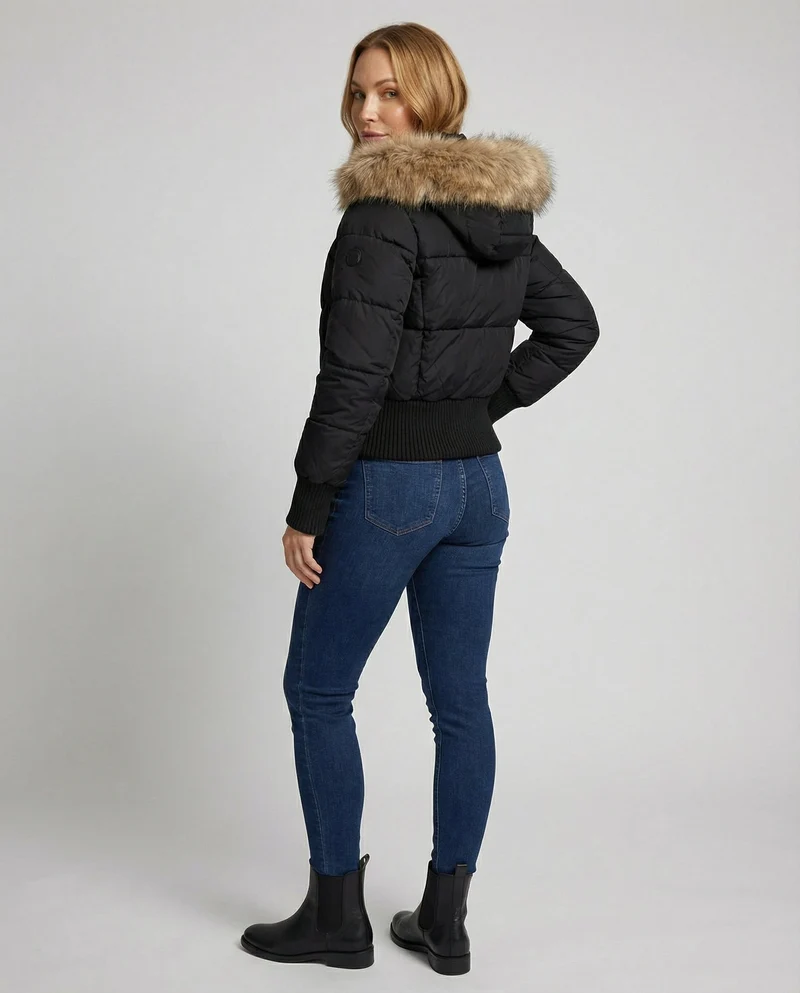 Cropped Gefütterte Winterjacke