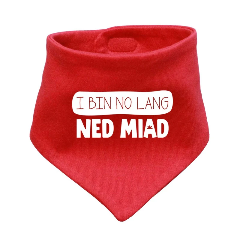 Bayerisches Babyhalstuch "no lang ned miad!" - Dreieckstuch fürs Baby - 38 x 15 cm