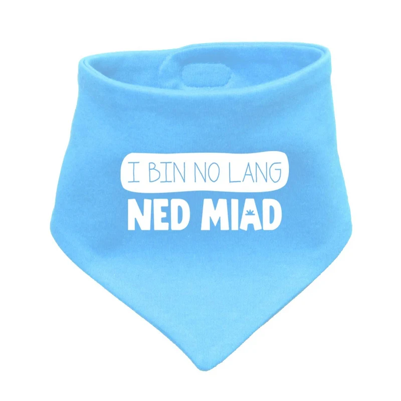 Bayerisches Babyhalstuch "no lang ned miad!" - Dreieckstuch fürs Baby - 38 x 15 cm