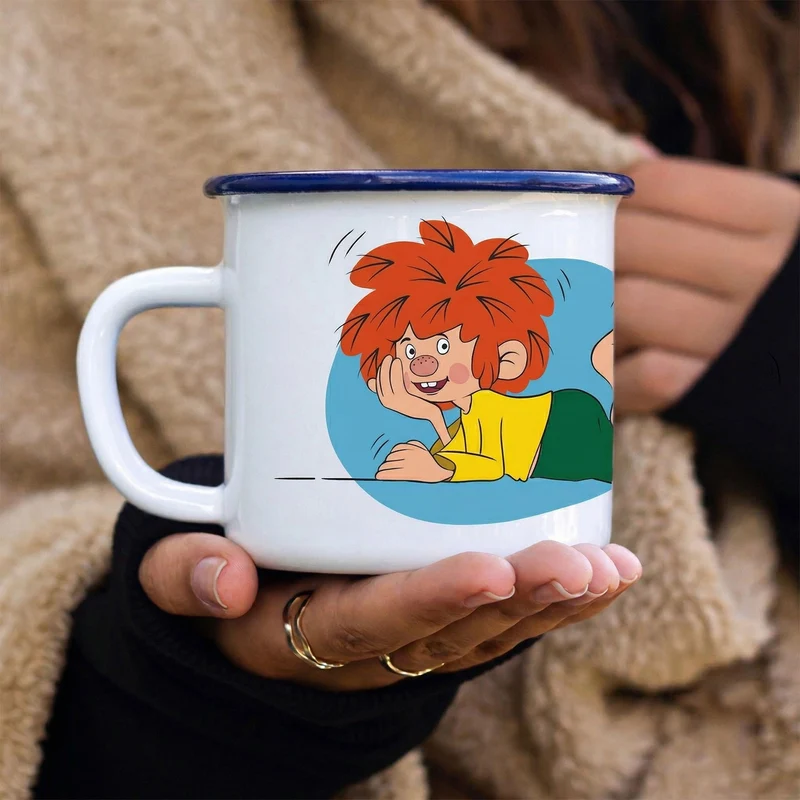 ®Pumuckl Emaille-Tasse "Schaumamoi"