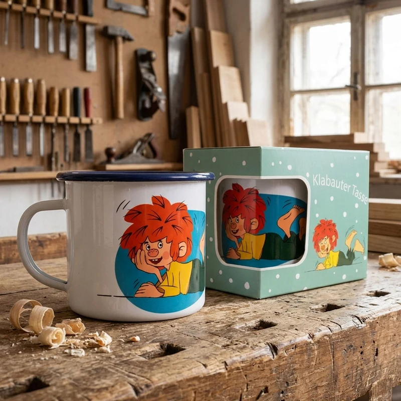 ®Pumuckl Emaille-Tasse "Schaumamoi"