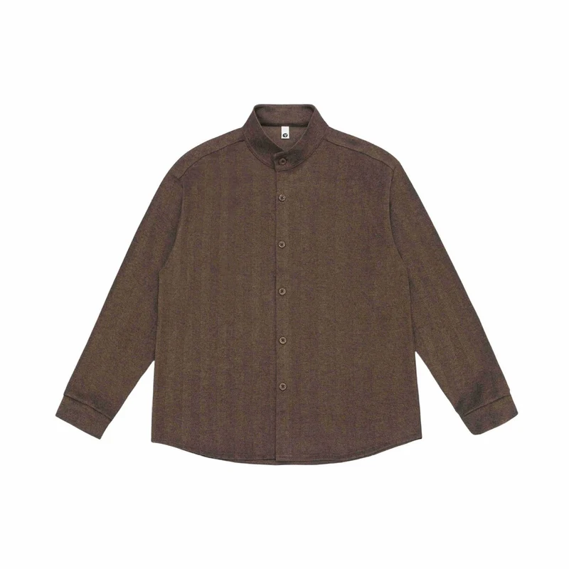 Herren Hemdjacke mit Stehkragen und Fischgrätstruktur Nord Taschen
