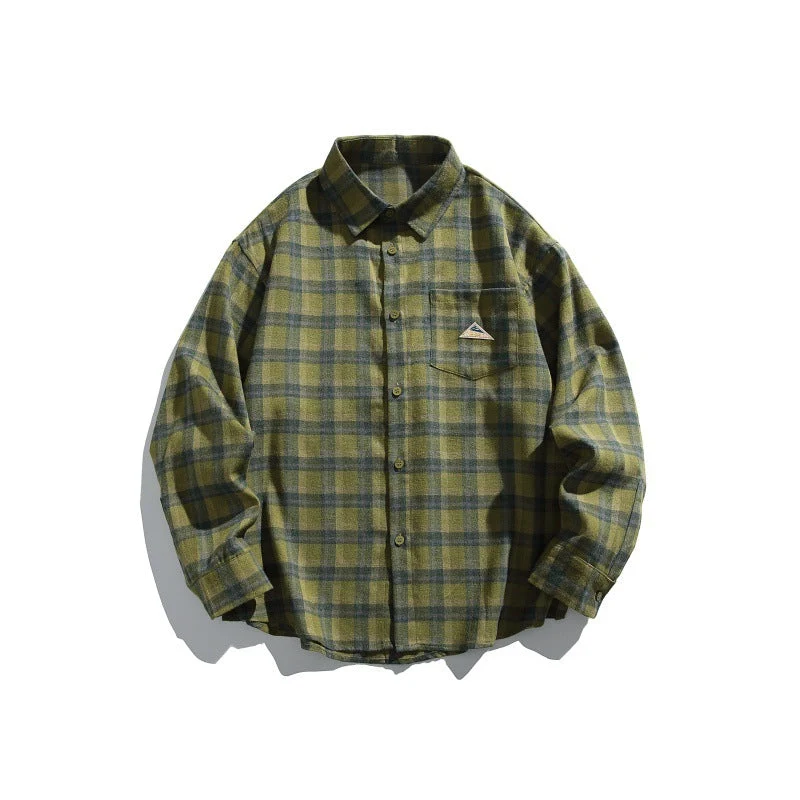 Herren Karierte Flanell-Hemdjacke im Overshirt-Look mit Brusttasche Nord Taschen