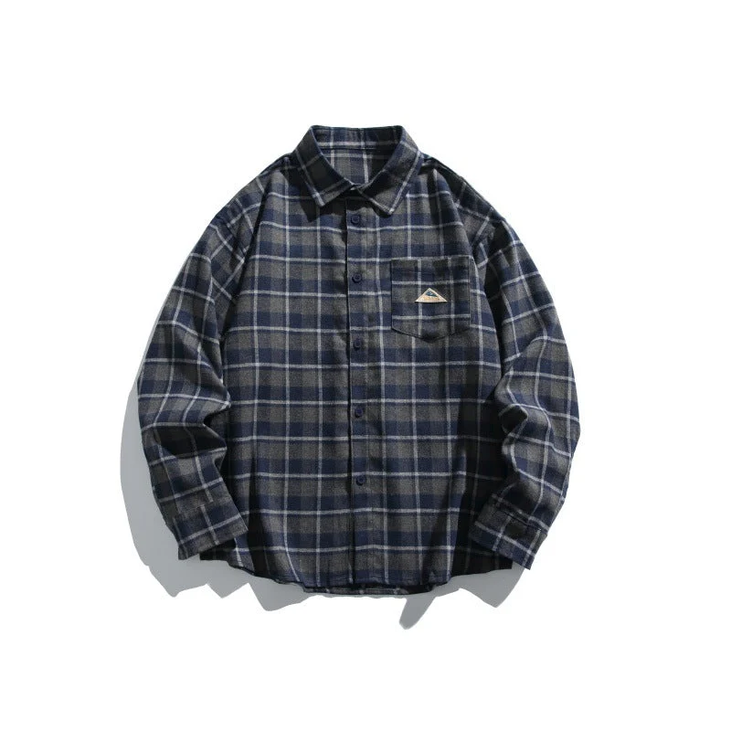 Herren Karierte Flanell-Hemdjacke im Overshirt-Look mit Brusttasche Nord Taschen
