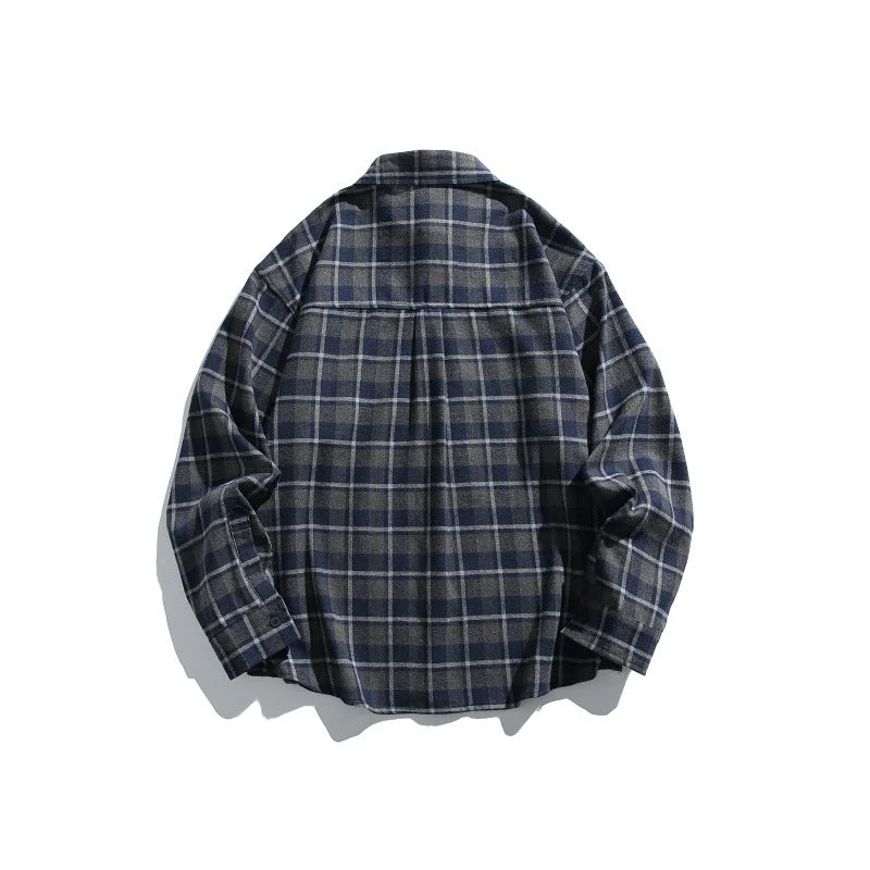 Herren Karierte Flanell-Hemdjacke im Overshirt-Look mit Brusttasche Nord Taschen