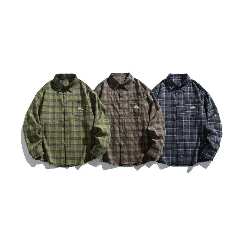 Herren Karierte Flanell-Hemdjacke im Overshirt-Look mit Brusttasche Nord Taschen