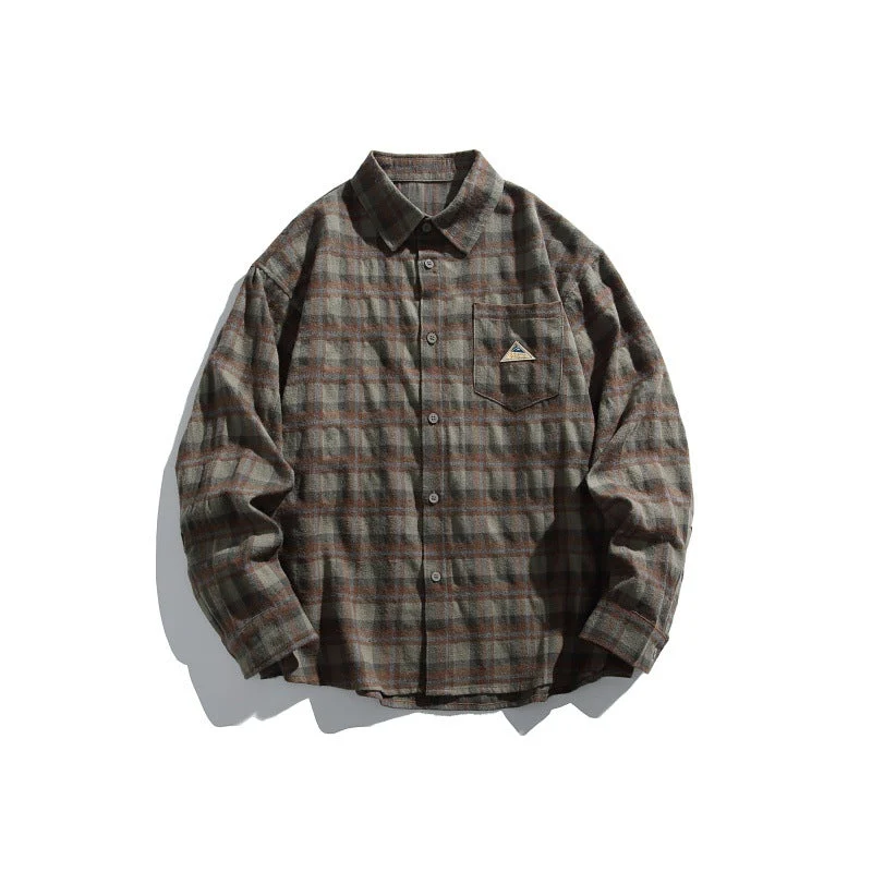 Herren Karierte Flanell-Hemdjacke im Overshirt-Look mit Brusttasche Nord Taschen