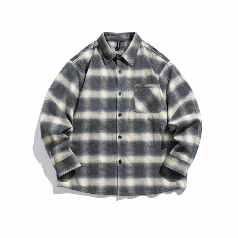 Herren Karierte Flanell-Overshirt mit Brusttasche Nord Taschen
