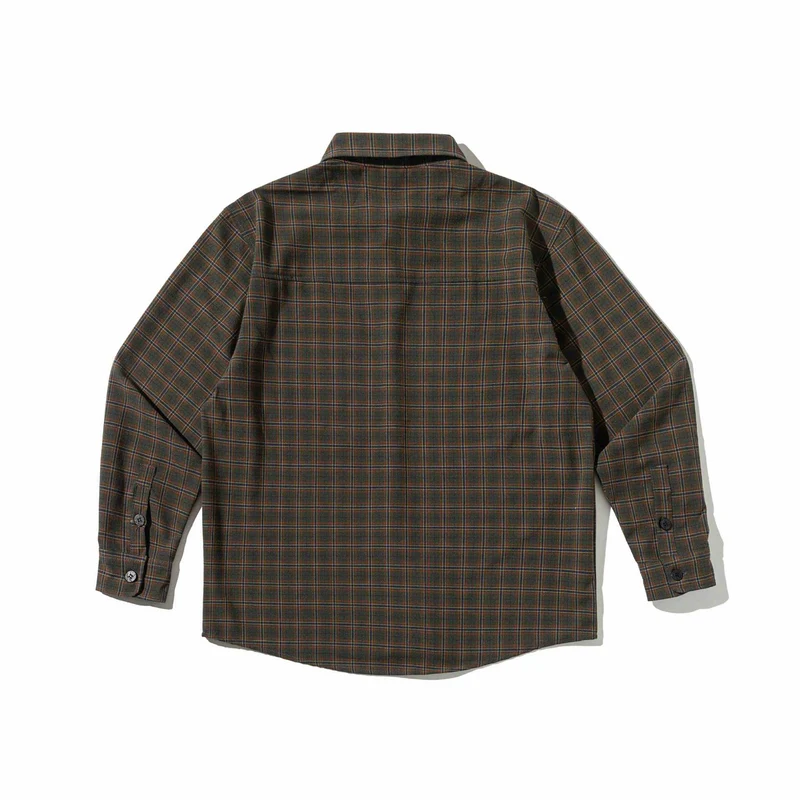Herren Karierte Hemdjacke aus schwerem Twill mit Brustpattentasche und gerundetem Saum Nord Taschen