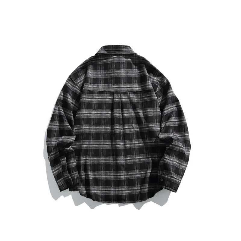 Herren Karierte Overshirt-Hemdjacke im Boxy-Relaxed-Schnitt Nord Taschen