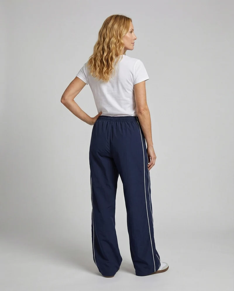 Damen extraweite Retro-Freizeithose mit Paspel