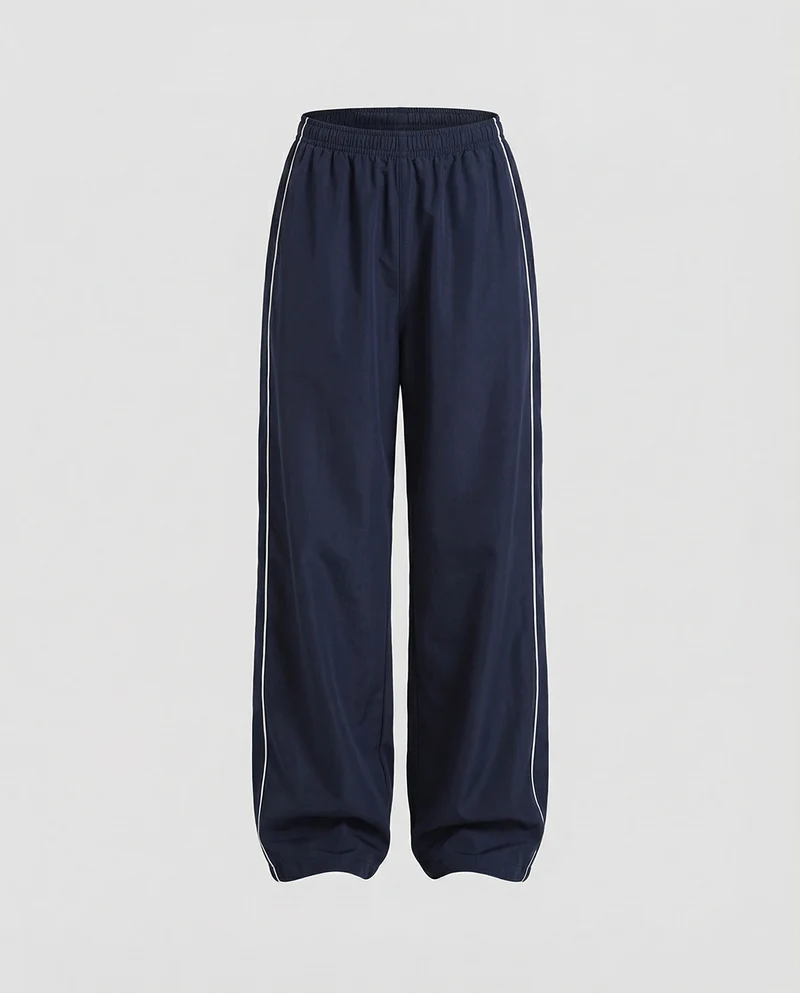 Damen extraweite Retro-Freizeithose mit Paspel