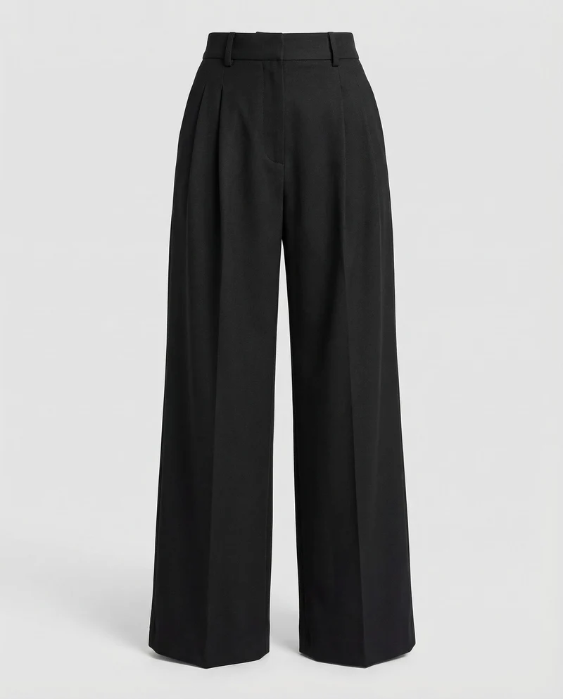 Damen Bundfaltenhose Weites Bein