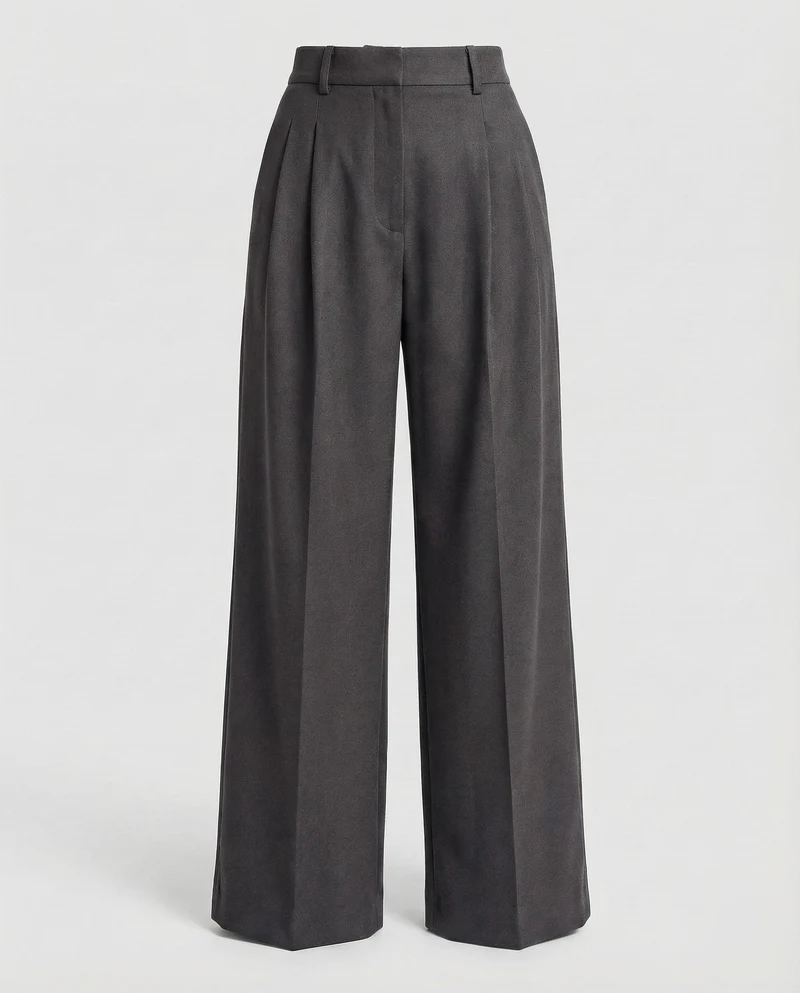 Damen Bundfaltenhose Weites Bein